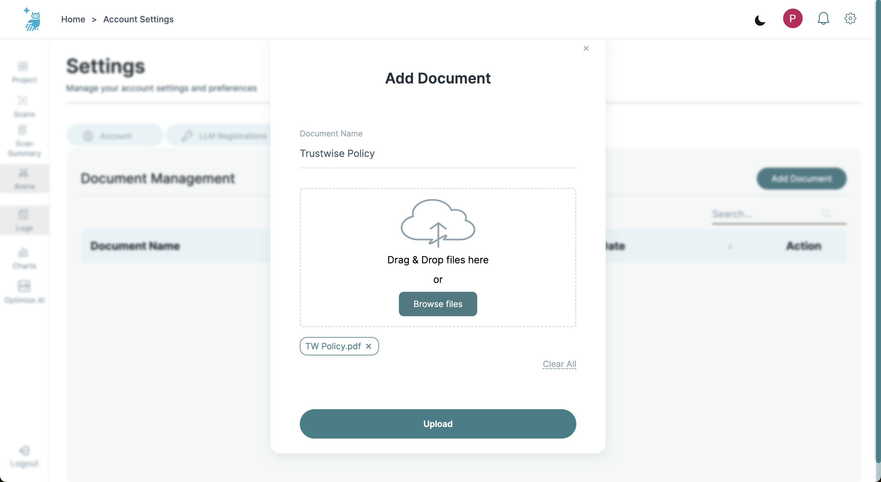 Enter Doc Name and Attach Doc