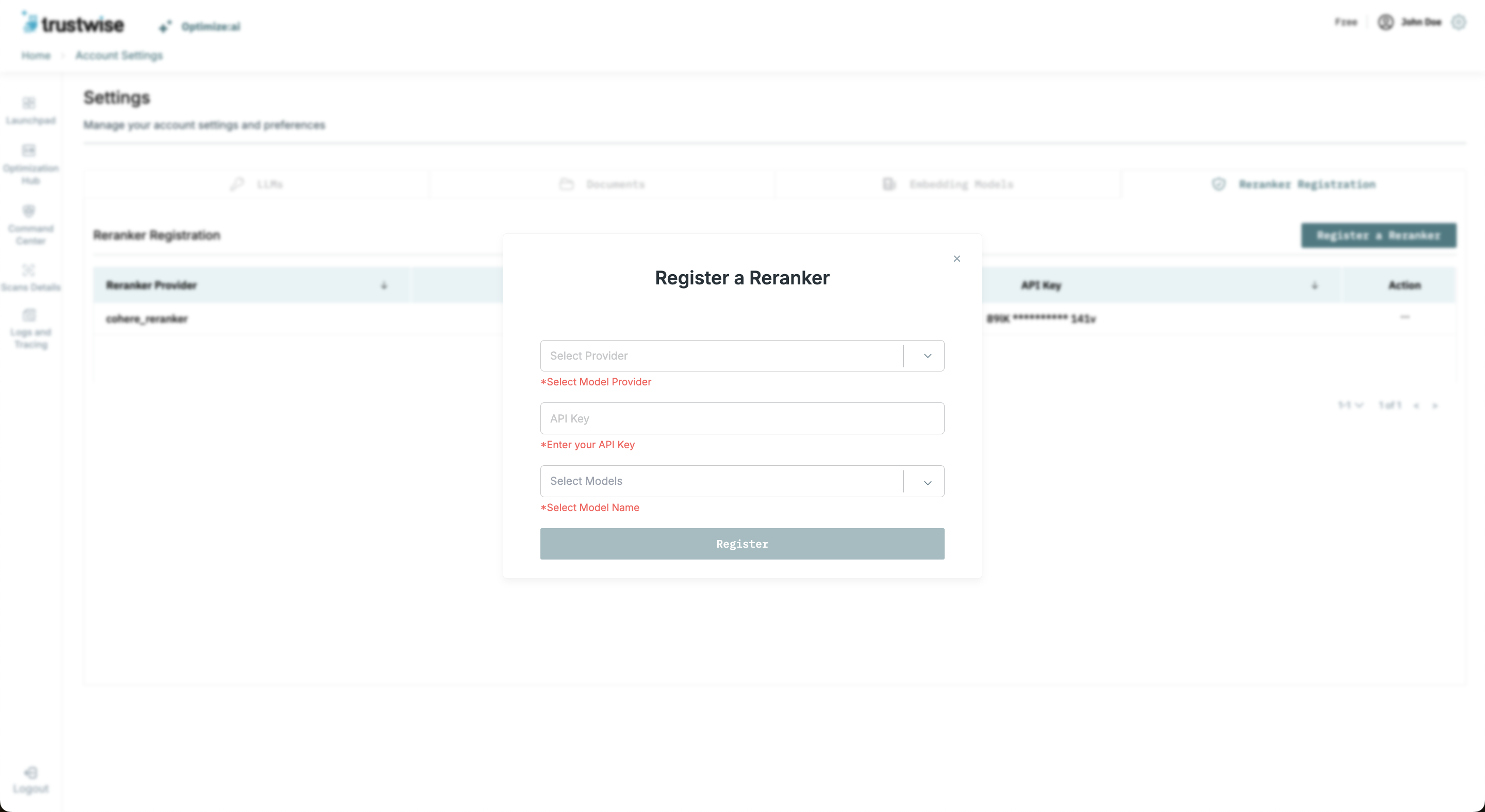 Register Reranker Models